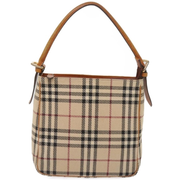BURBERRY Nova Check Shoulder Bag Canvas Beige Auth 66603 - Picture 13 of 16